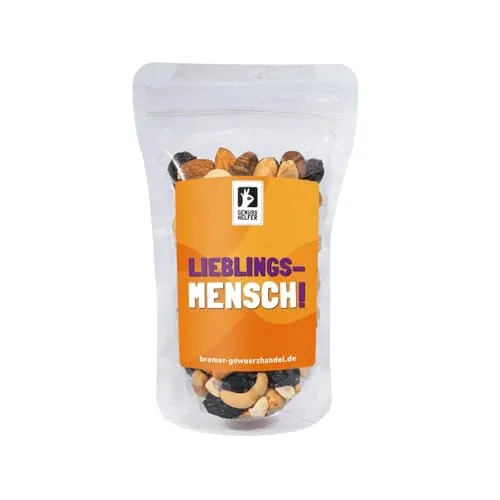 Bremer Gewürzhandel GeNUSSmischung Lieblingsmensch, Nussmix, Studentenfutter mit Spruch, 175g