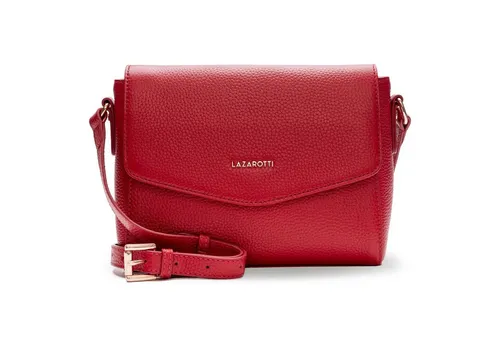 Lazarotti Umhängetasche Bologna Leather – Rote Leder-Tasche - Umhängetaschen aus hochwertigem Leder mit praktischem Magnetverschluss, ideal für stilvolle Auftritte und den täglichen Gebrauch. Maße: 22cm x 5.5cm x 18cm.