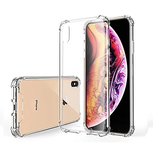 Hually Hülle für iPhone X iPhone XS, Transparent Schutzhülle Slim Ultra Dünn Silikon TPU Handyhülle, Erdbebensicher, Stoßdämpfend, Staubschutz, Anti Kratz Case Cover, iPhone XS Hülle iPhone 10