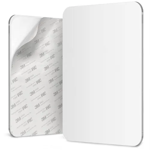 Mavoro 17.5 x 22.5cm Rasier-/Duschspiegel | 3M Klebe-Duschspiegel | Acryl – Unzerbrechlich | Weniger Beschlagen | Schlank Rahmenlos | Peel & Stick | Glasloser Sicherheits-Kinderspiegel (1er Pack)