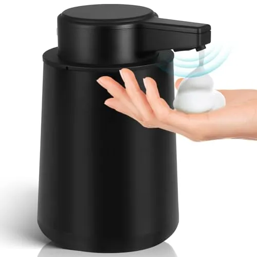 Phneems Seifenspender Automatisch Schaumseifenspender Elektrischer Seifenspender mit Sensor 250ml Soap Dispenser Automatic USB-Aufladung IPX5 Waterproof FüR Bad Küche Schwarz