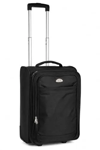 LILOSAC Kabinenkoffer – Trolley – Koffer ultraleicht und weich – Reisetasche mit Rollen – Kabinenkoffer 47 Liter – 50 x 38 x 25 cm, Schwarz , 50.0 cm (H) x 38.0 cm (W) x 25.0 cm (L), Einzeln