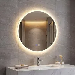 COSTWAY Runder LED-Wandspiegel mit Beleuchtung, 60 cm - Eleganter Badezimmerspiegel mit 3 Lichtfarben und stufenloser Dimmung. Hergestellt aus gehärtetem Glas für mehr Sicherheit und klare Reflexionen. Ideal für eine moderne Badezimmergestaltung.