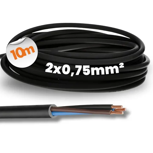 Meter Lapp Kabel 1600250 H05RN-F 2X0,75 mm² Kupfer Anschlusskabel Litze Gummi 10