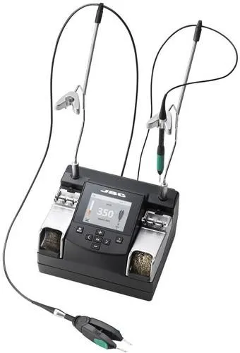 JBC Nano-Lötstation NASE-2C - Lötgeräte mit 2-Kanal Steuereinheit, ideal für ultrafeine Lötarbeiten. Temperaturbereich von 90-450 °C und kombinierte Spitzenwechsel- und Reinigungssystem für effizientes Arbeiten.