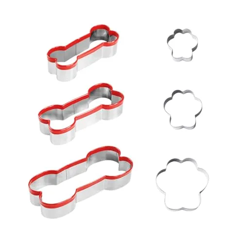Stück Knochenformen Und 3 Stück Hundepfotenformen, Ausstechformen Aus Edelstahl, Backwerkzeuge, Niedliche Ausstechformen 3