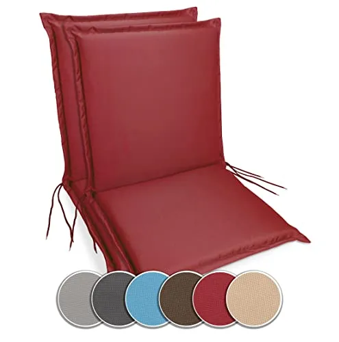 sunnypillow Gartenstuhlauflagen Niedriglehner 100 x 50 (2er Set) - Extra Dicke 9 cm für höchsten Komfort - Polster für Stühle & Sessel - Wasserabweisend und UV-Lichtecht, ideal für drinnen und draußen, verwandeln Sie Ihre Stühle in bequeme Lieblingsplätze.