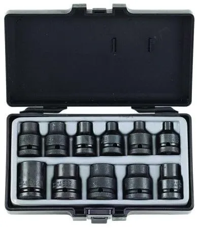FORCE Kraft-Stecknuss 4117 - 11-teiliges Set - Schraubenschlüssel Set mit Außen-Torx Profil, ideal für präzises Arbeiten und vielseitige Anwendungen in Werkstatt und Heim.
