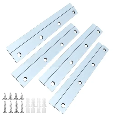 Z Klemmen zum Aufhängen, 4 Stück Bildaufhänger für Schwere Bilder 15cm Wandbefestigung Aufhängeschiene Z Profil Aluminium French Cleat für Bilder Spiegel Rahmen