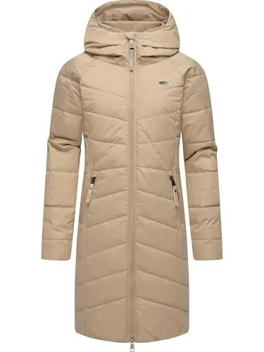 Ragwear Damen Wintermantel Dizzie Coat Taupe, Gr. XS - Funktionsjacke mit wasserdichtem Obermaterial (4.000 mm Wassersäule) und modischer Steppung, ideal für kalte Tage und 100% vegan. Perfekt für stilvolle Wärme!