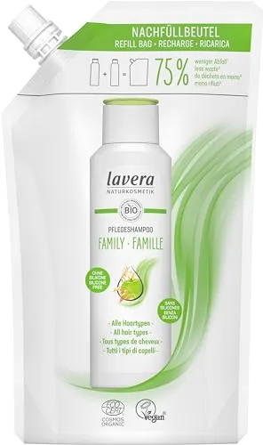 lavera Nachfüllbeutel Pflegeshampoo Family - sanfte Reinigung & milde Frische - ohne Silikone - vegan - Naturkosmetik - 500 ml