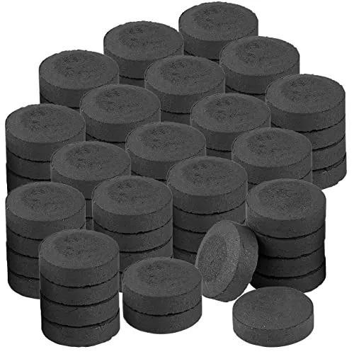 Duvence Räucherkohle: Selbstentzündende Shisha-Kohle, 10 Rollen mit je 10 Briketts, 750 g (Shishakohle, Shishakohle-Rolle, Grillanzünder)