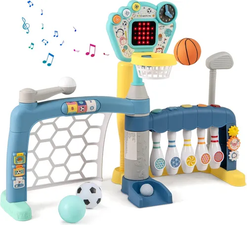 COSTWAY 5-in-1 Basketballkorb für Kleinkinder
