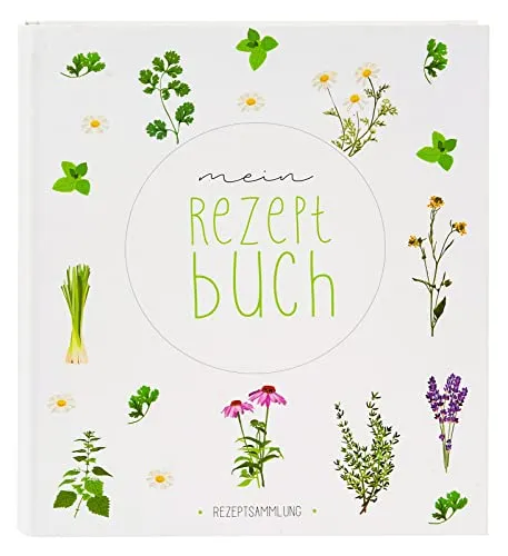goldbuch 69 029 Rezeptordner Wildblumen, Ordner Maße 21 x 24 x 5 cm, Hefter mit 2-Ringmechanik, Einband aus Kunstdruck, Ringordner Motiv Wild-Blumen, Ringbuch in Weiß