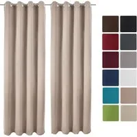 Beautissu Vorhang Amelie Nora 2er Set - Verdunkelungsvorhang 140x245cm in Sand, ideal für effektive Lichtblockierung und gemütliche Atmosphäre in jedem Raum.