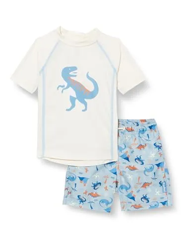 Playshoes Unisex Kinder UV-Schutz Bade-Set, Dino Ecru von PLAYSHOES