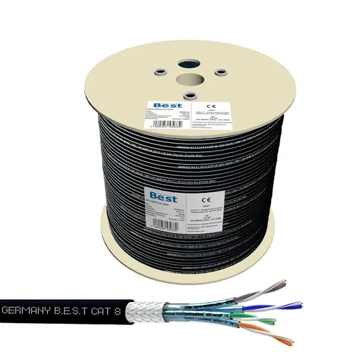 Germany B.e.s.t 500m CAT 8 Outdoor Netzwerkkabel Verlegekabel Halogenfrei Instal