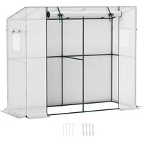 Outsunny Gewächshaus mit Rolltür und 2 Fenstern - Winterfestes Foliengewächshaus aus Stahl mit UV-Schutz, ideal für Balkon und Garten. Die rollbaren Türen und Fenster sorgen für optimale Belüftung und einfachen Zugang.
