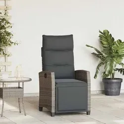 vidaXL Verstellbarer Gartensessel mit Beistelltisch - Relaxsessel & -liegen mit verstellbarer Rückenlehne und Fußstütze, ausgestattet mit einem praktischen Beistelltisch – ideal für entspannte Stunden im Freien!