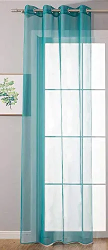 Ösenvorhang Transparent »Uni« Gardine HxB 245x140 cm Türkis Stores Vorhang Ösen Bleibandabschluß Wohnzimmer, 20332-cn