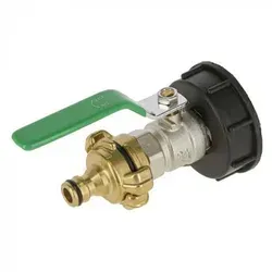 Anschlusshahn für IBC-Container - mit Kunststoffadapter - Anschluss 3/4