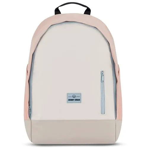 Johnny Urban Neo Rucksack Beige Rosa - Sportlicher Daypack mit 16 Zoll Laptopfach - Minimalistischer Daypack