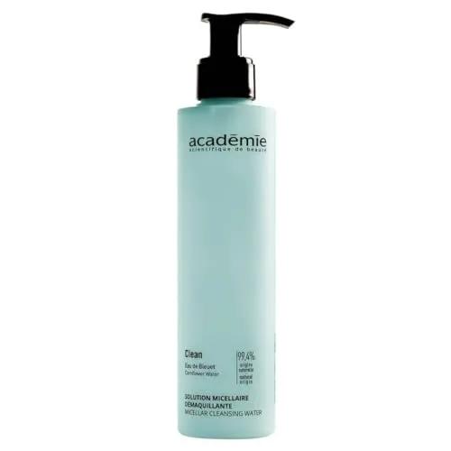 Academie Clean Solution Micellaire Demaquillante 200 ml - Sanfte Reinigung - Make-up-Reinigungswasser mit Bio-Kornblumenextrakt, entfernt sanft Make-up von Gesicht und Augen, ideal für empfindliche Haut.