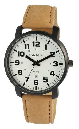 Große Herren Armbanduhr 45 mm Quarz Herrenuhr Uhr schwarz Ziffern Übersichtlich