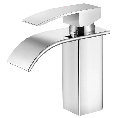 CECIPA Wasserhahn Bad, Waschtischarmatur Wasserfall für Badzimmer
