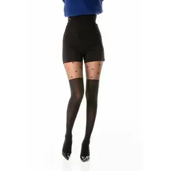 Damen Strumpfhose mit Muster Nero Frauen Hose Socken 20/80 DEN schwarz S/M