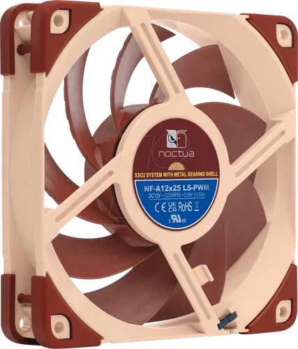Noctua NF-A12x25 LS-PWM - Ultra leiser 120mm Silent-Lüfter mit nur 12,1 dB(A) für optimale Kühlung und Silent-Systeme