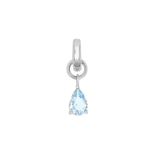 Amor Charm 925 Sterling Silber Damen Charms mit Zirkonia, Blau - Eleganter Clasp Charm-Anhänger aus 925 Sterling Silber, 1,7 cm lang, funkelt mit Zirkonia und kommt in einer ansprechenden Geschenkbox – ideal für besondere Anlässe.