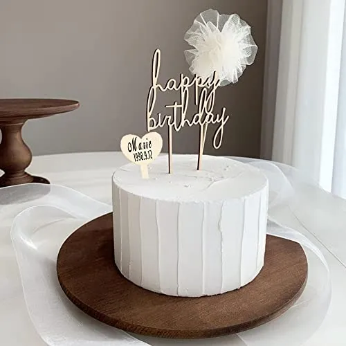 Holz Happy Birthday Tortendeko für Mädchen und Junge