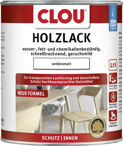 Aqua Clou Holzlack 750 ml seidenmatt transparent  Lacke