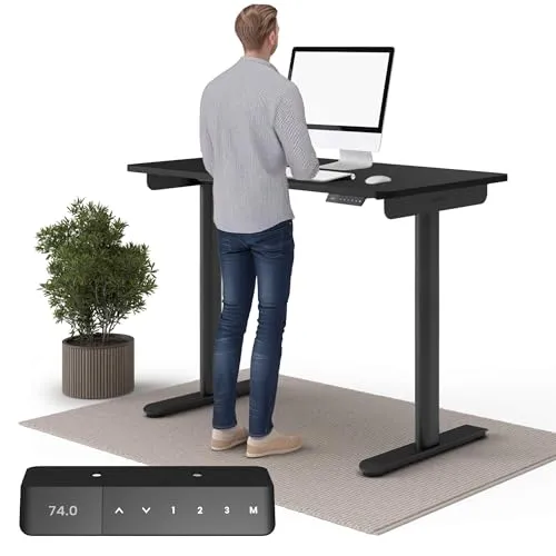 Ergotopia Desktopia One höhenverstellbarer Schreibtisch in schwarz von Ergotopia