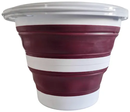 Linden Berg Eimer, faltbar, rund, 10 Liter, bordeaux/weiß in rot von Linden Berg