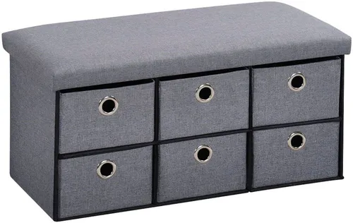 KESPER Sitzbank mit Aufbewahrungsboxen, grau, 76x38x38 cm