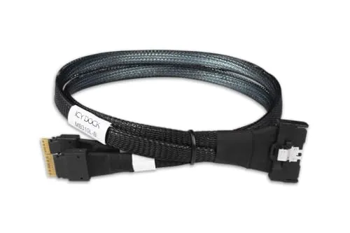 IcyDock Kabel MCIO 8i SFF-TA-1016 zu 2x SlimSAS 4i, 0,5 Meter - SAS-Kabel für schnelle Datenübertragung, ideal für Server und Storage-Lösungen.