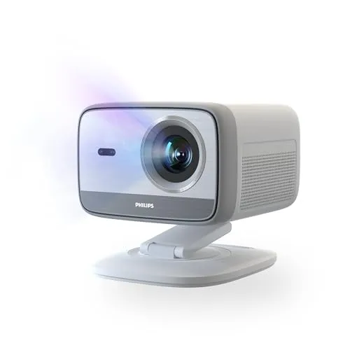 Philips Neopix 444 Projektor 4K Native Auflösung 1080p 500 Lumen ANSI Stereo Sound 10W Autofokus Auto Keystone HDMI Kabel auf USB-C enthalten Weiß