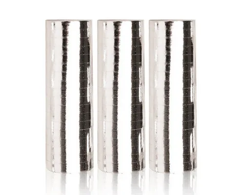 Party Marty Luftschlange Luftschlangen 'Metallic' 4m / 3 Rollen, Silber