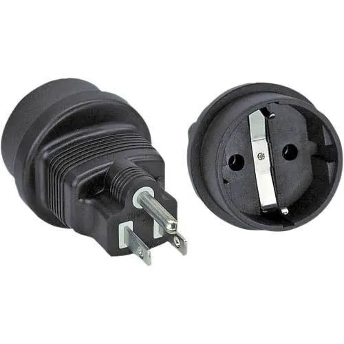 InLine Netz Adapter USA St->Schutzkontakt Bu schwarz