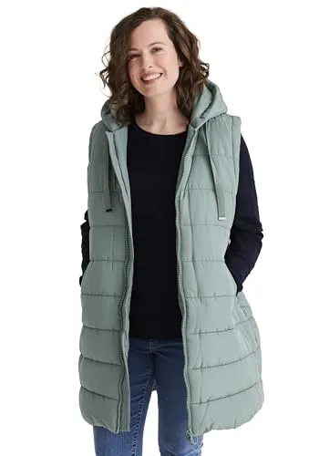 STOOKER WANDA Damen Steppweste mit Kapuze in grün von STOOKER