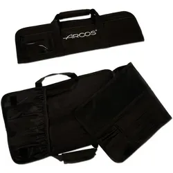 Arcos Messer Roll Bag - Messer Rolltasche zu 4 Stück - 100% Polyester 460 x 275 mm - Farbe Schwarz (MESSER NICHT ENTHALTEN)
