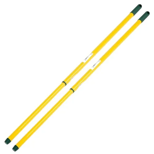 Novaliv 2er Set Teleskop Besenstiel mit Gewinde 80-130 cm Gelb Grün Metallstiel für Besen deutsches Gewinde Universalstiel Stab Ersatzstiel Teleskopstiel Ersatzteil Stiel Ersatz Teleskopstange