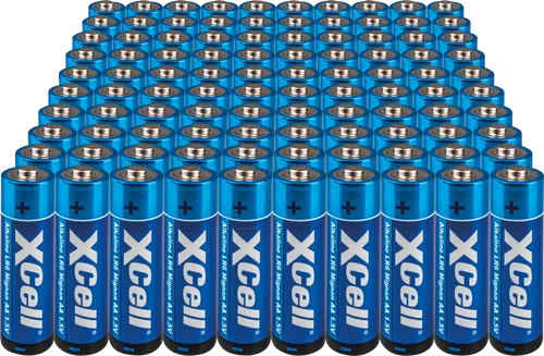 XCELL AA 100X - Alkaline Batterie, AA (Mignon), 100er-Pack - Batterien für den täglichen Einsatz! XCELL Alkaline AA-Batterien im 100er-Pack bieten zuverlässige und dauerhafte Energie für Fernbedienungen, Spielzeug und mehr.