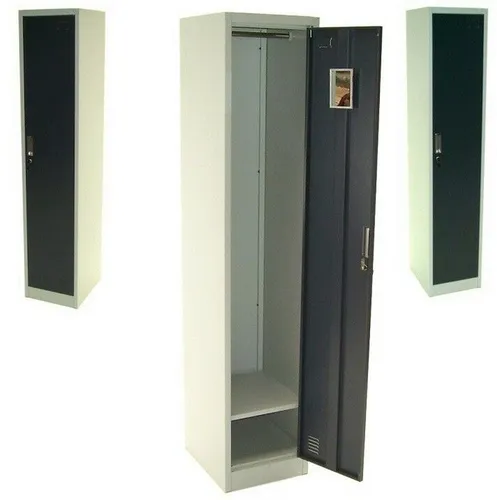 Apex Spind Einzelspind 180x38x45 cm - Garderobenschrank mit Schloss - Robuster Einzelspind aus pulverbeschichtetem Stahl, ideal für Werkstätten und Umkleideräume. Mit 2 Böden, Kleiderstange und abschließbarem Schloss für sichere Aufbewahrung.