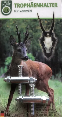 2Stück Trophäenhalterungen Rehbock für Trophäenschild Trophäenbearbeitung Neu