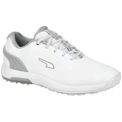 PUMA Herren Alphacat Nitro Golfschuh - Weiß/Flat Light Gray/Silver, 42 EU - Fußballschuhe mit NITRO-Zwischensohle und PROADAPT-Gummiaußensohle für optimalen Komfort und Stabilität auf dem Platz.