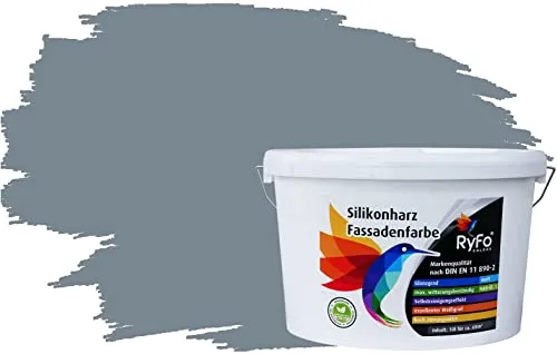 RyFo Colors Silikonharz Fassadenfarbe Lotuseffekt Trend Fehgrau 10l - Hochwertige Silikonharz-Fassadenfarbe für den Außenbereich, extrem wetterbeständig und langlebig. Mit hervorragender Deckkraft und schmutz- sowie wasserabweisender Oberfläche für dauerhaft saubere Fassaden.