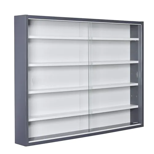 Inter Link Sammlervitrine Gewürzschrank Collecty - Grau/Weiss - Wandvitrine mit zeitlosem Design, ideal zum Schutz Ihrer wertvollsten Gegenstände vor Staub. Perfekt für jeden Wohnraum und ein echter Blickfang.